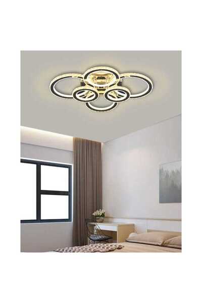 Sueva Lustra LED Cristal 6 Cercuri cu Telecomanda wifi 24G intensitate reglab...