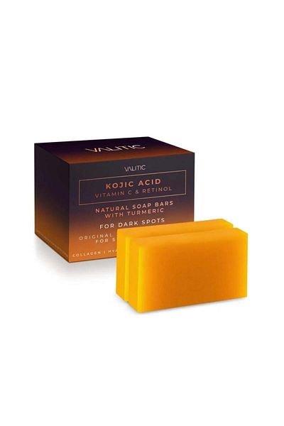 valitic Valetech Soap with Kojic Acid, Vitamin C, Retinol and Turmeric - 2 Pieces, 200g