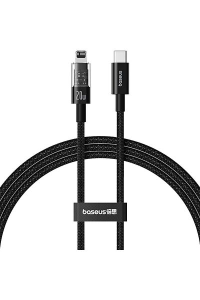 Baseus 1m Black Baseus USB C Cable 20W For iPhone 14 13 12 11 Pro Max Xs Transparent Type C PD 3.0 Fast Cha