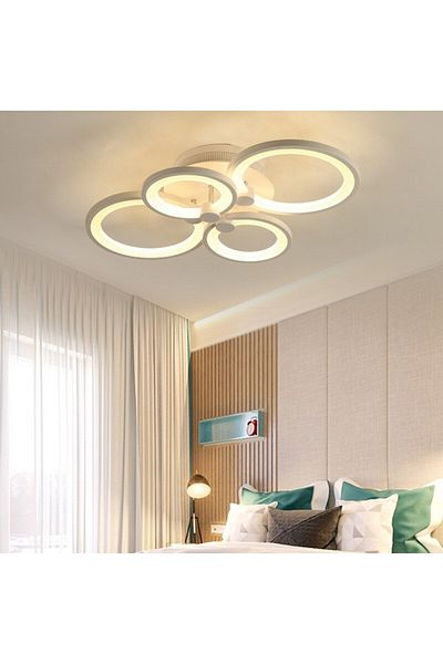 Sueva 4-circle Led Chandelier With 2.4g Wifi Remote Control With Light/cold/warm/neutral Intensity