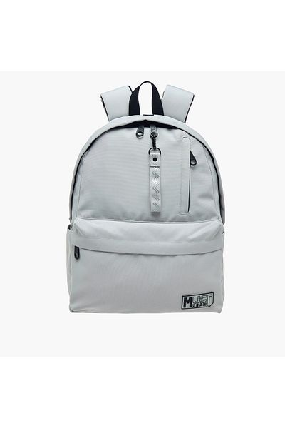 MUST MUST Solid Backpack with Adjustable Straps and Zip Closure - 32x17x42 cms