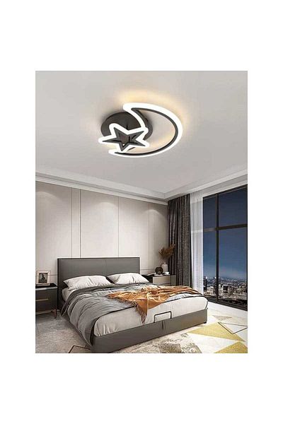 LightPlanet Black Moon & Star Led Chandelier 2.4g Wifi Remote Control Light/cold/warm/neutral Intensity