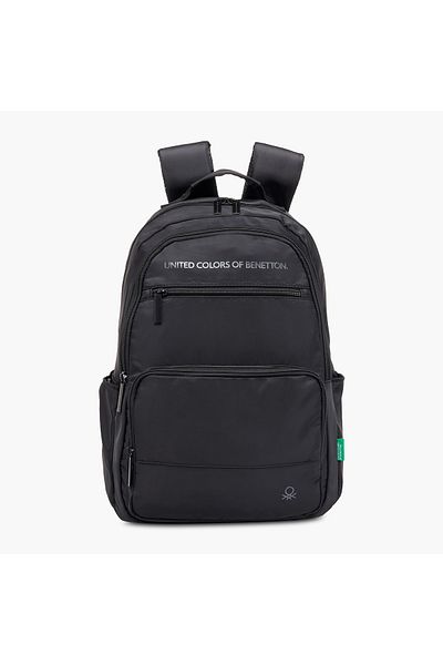 United Colors of Benetton UCB 18-inch Logo Print Backpack with Adjustable Straps and Zip Closure - 44x31x16 cms