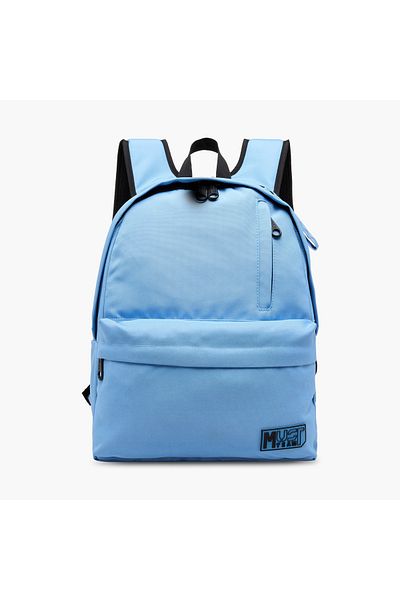 MUST MUST Logo Applique Backpack with Zip Closure and Laptop Compartment - 32x19x42 cms