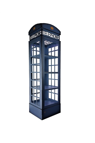 Woodymoon Camlı İngiltere Telefon Kulübesi Kitaplık, Kişiye Özel Ayarlanabili...