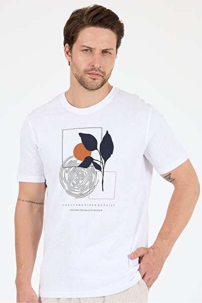 Rodi Men's Crew Neck Printed T-Shirt – 100% Cotton – Comfortable and Stylish Short Sleeve Men's T-Shirt 0009