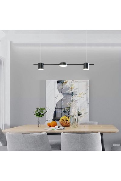 Sueva Black LED chandelier with 2.4G wifi remote control, cold/warm/neutral light, adjustable intensity