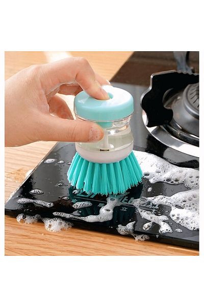 Gritille Practical Liquid Soap Detergent Container Dishwashing Kitchen Bathroom Washing Brush