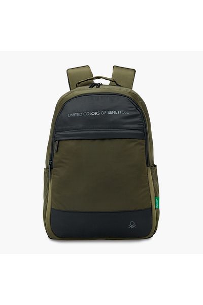 United Colors of Benetton UCB 18-inch Logo Print Backpack with Adjustable Straps and Zip Closure - 44x31x15 cms