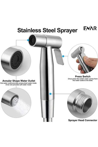 TARAZ AL ADHA Stainless Steel Handheld Bidet Sprayer for Toilet, Cloth, Bathroom