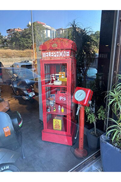 Woodymoon Camlı İngiltere Telefon Kulübesi Kitaplık, Kişiye Özel Ayarlanabilir Kitaplık 3'lü Raf