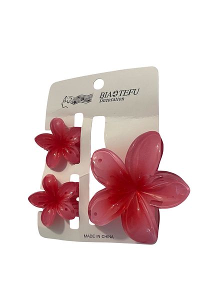 OEM Set of 3 Hair Clips, Flower Shape