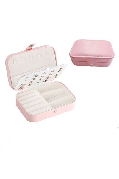 Choice M-pink Portable Jewelry Storage Box 2023 New High-end Exquisite Large Capacity Travel Jewelry Bag Je