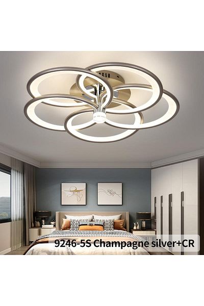 Sueva Led Chandelier Champagne Silver Color, 2.4g Wifi Remote Control Brown Light/cool/warm/neutral