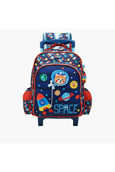 MUST MUST Space Print Trolley Backpack with Adjustable Straps and Zip Closure...