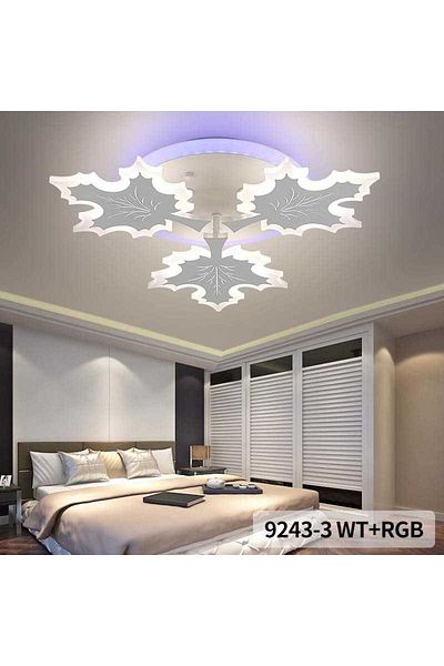 Sueva Maple Leaf Rgb Led Chandelier With 2.4g Wifi Remote Control, Light/cold/warm/neutral, Intensity