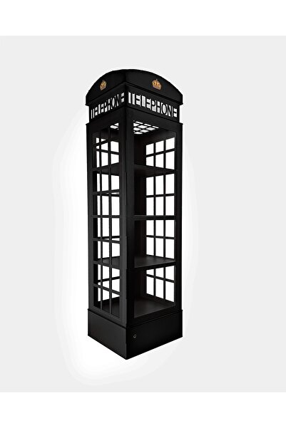 Woodymoon Camlı İngiltere Telefon Kulübesi Kitaplık, Kişiye Özel Ayarlanabilir Kitaplık 3'lü Raf