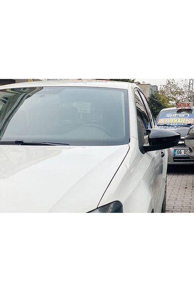 CED AUTO TRADE Capace oglinda compatibile cu VW POLO 2009-2017 Negru lucios Batman Style