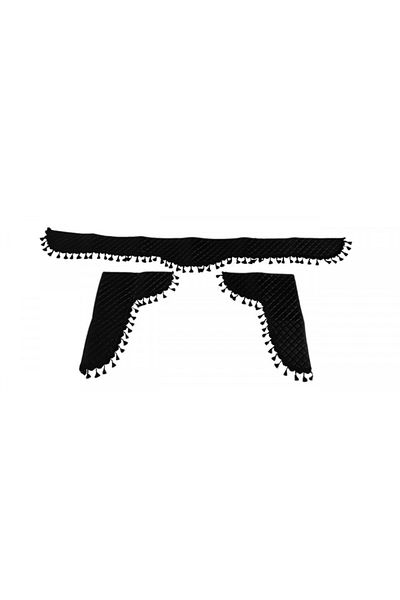CED AUTO TRADE Set of 3 eco-leather curtains for truck, universal compatible Iveco, black color