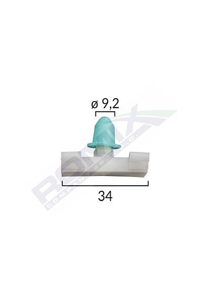 ROMİX Clips Fixare Elemente Exterioare Pentru Bmw/Fiat 9.2X34Mm - Alb Set 10 Buc