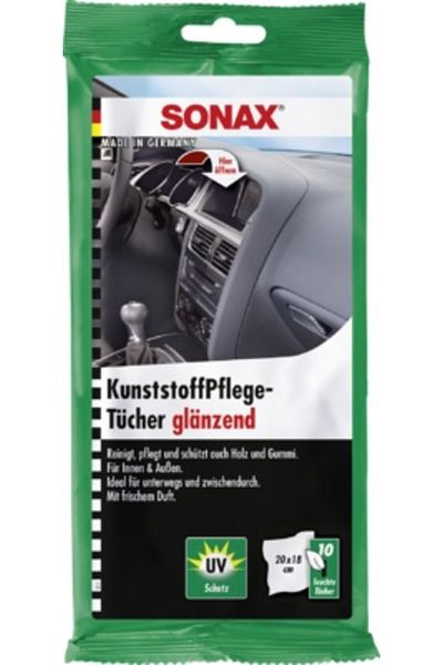 Sonax SERVETELE UMEDE AUTO PENTRU SUPRAFETELE DIN PLASTIC, CU EFECT LUCIOS, SET 10 BUC SONAX