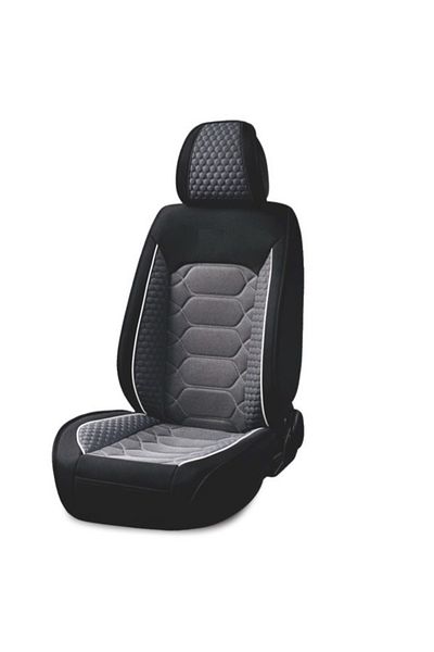 CED AUTO TRADE Universal car seat cover set, black and gray fabric, front-rear