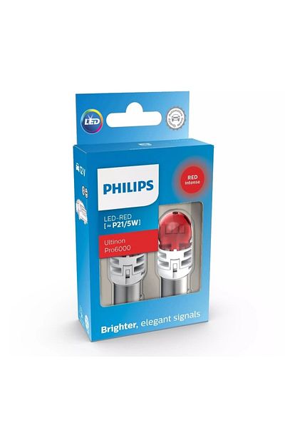 Philips SET OF 2 AUXILIARY LED BULB 12V P21/5W Ultinon Pro6000SI RED PHILIPS