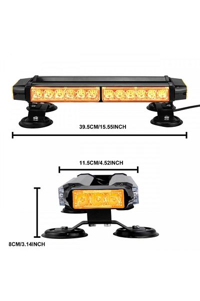 CED AUTO TRADE Mini Ramp Beacon length 40 cm, LED, with magnet, orange color