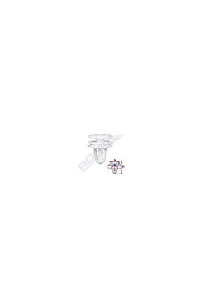 ROMİX Clips Tapiterie Pentru Peugeot 7.9X20Mm - Alb Set 10 Buc