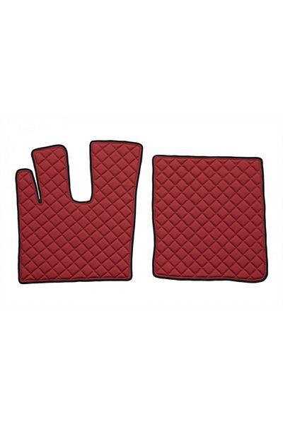 CED AUTO TRADE Truck mat set, eco-leather compatible with DAF XF106 2012-> euro 6 Red AUTOMATIC