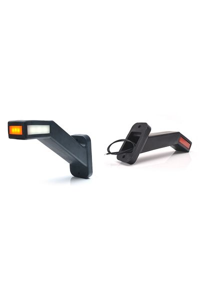 WAS LED SIDE LIGHT WITH ARM 1171P W168.4, 12V-24V, WHITE / RED / ORANGE RIGHT POSITION WAS