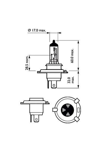 Philips Bec Far H4 P43T 60/55W 12V Vision Plus Philips