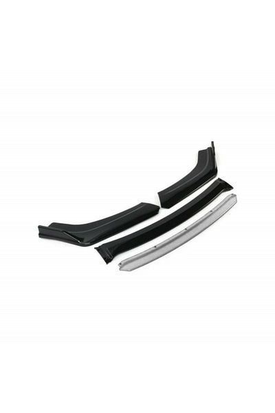 CED AUTO TRADE Civic Design front bumper extension, glossy black with white lip, 4 pieces