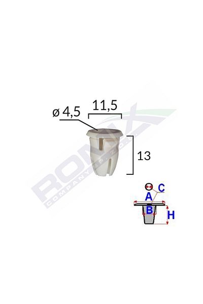 ROMİX Door Sill Clips For Mercedes 11.5X13Mm - White Set of 25 Pieces