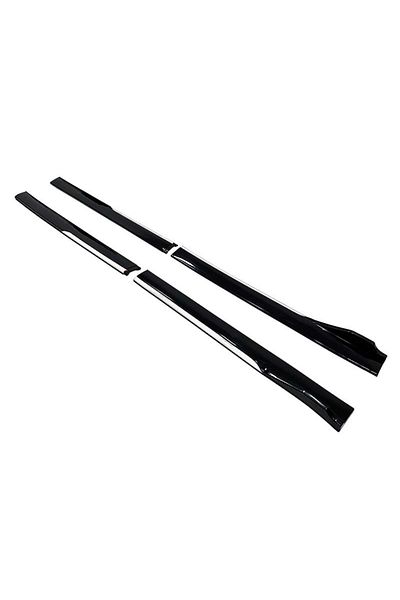 CED AUTO TRADE Set of 2 Tuning sill extensions 210 cm, glossy black with white lip