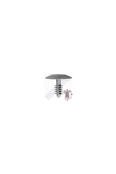 ROMİX Upholstery Clips For Universal 10.6X12Mm - Grey Set of 10 Pieces