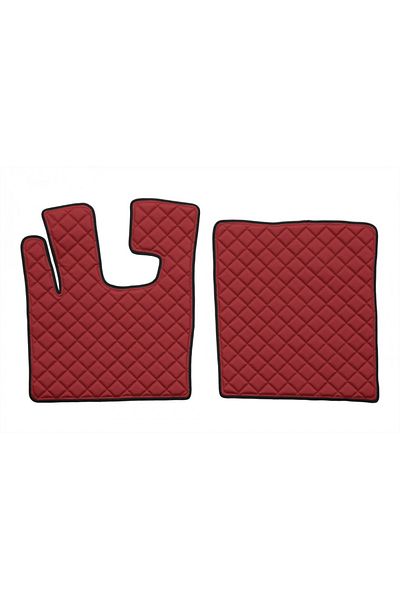CED AUTO TRADE Truck mats set, eco-leather compatible with DAF XF 105 2007-2012 Red, AUTOMATIC
