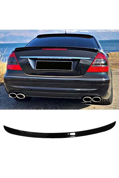 CED AUTO TRADE Trunk Spoiler compatible with Mercedes E-Class W211 2002-2009, Glossy Black