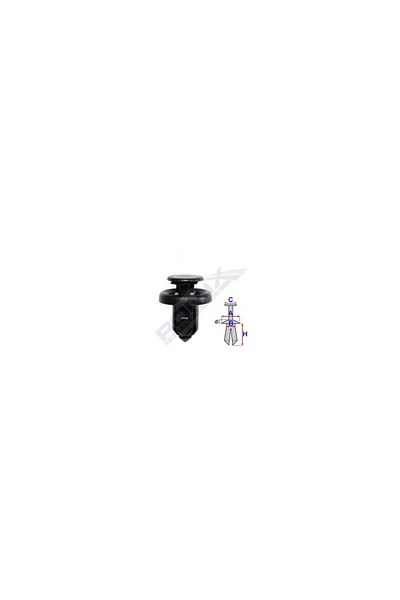ROMİX Exterior Element Fastening Clips For Honda 10X13.6Mm Black Set of 5 Pieces