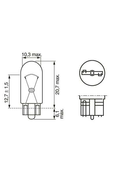 Bosch Set 2 Becuri 12V Wy5W 5W Pure Light Bosch