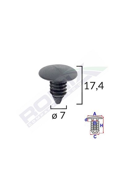 ROMİX Clips Tapiterie Pentru Citroen/Daewoo Set 10 Buc