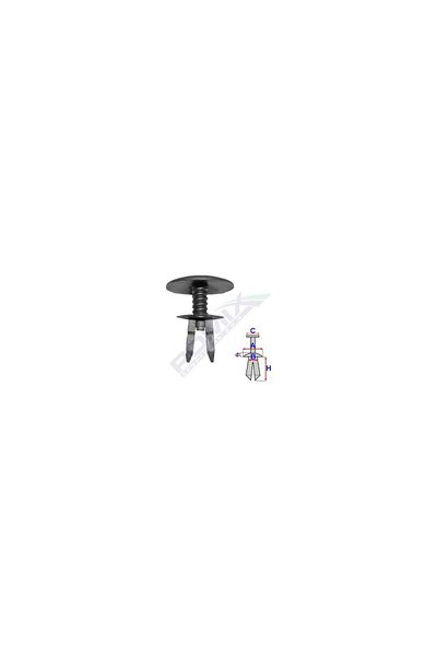 ROMİX Clips Fixare Parbriz Pentru Grup Vag - Negru Set 10 Buc