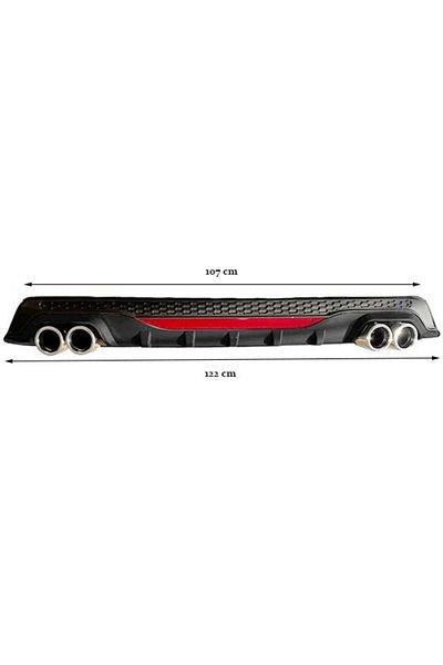 CED AUTO TRADE Difuzor bara spate universal , AMG B Design, negru mat / lucios cu catadioptru reflectorizant