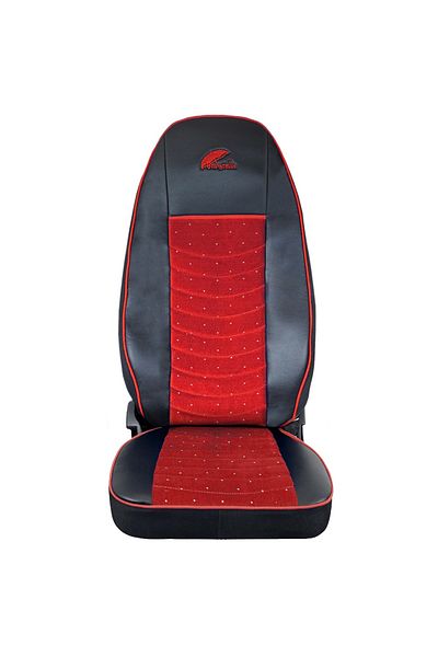 Umbrella SET HUSE SCAUN TRUCK UMBRELLA PENTRU VOLVO EURO 5 PIELE ECOLOGICA NEAGRA + VELVET ROSU
