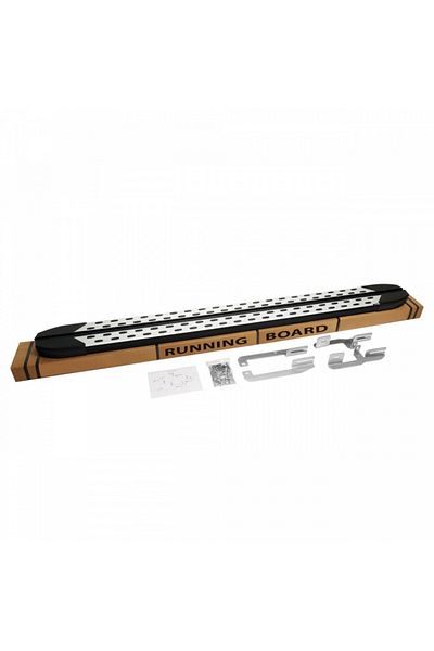 CED AUTO TRADE Aluminum side sills set with brackets compatible with DACIA LODGY 2013-, TrimLine Alu Design