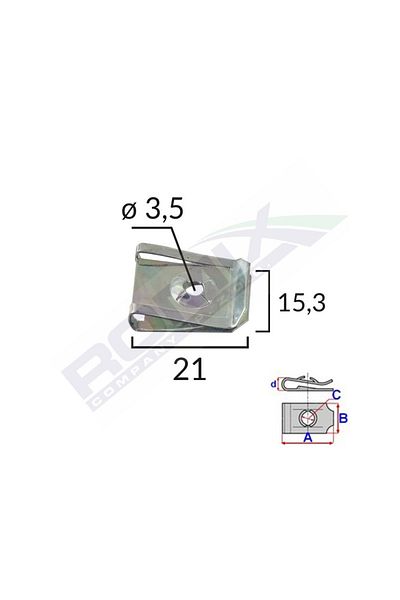 ROMİX Clips Fixare Metalic 21X15.3Mm Universal Set 10 Buc