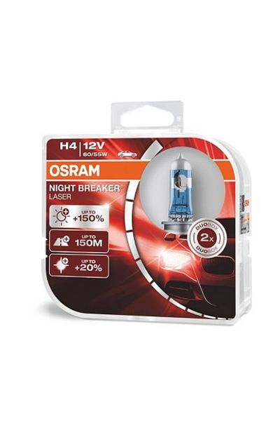 Osram SET 2 BECURI 12V H4 60/55 W NIGHT BREAKER LASER NextGen +150% OSRAM