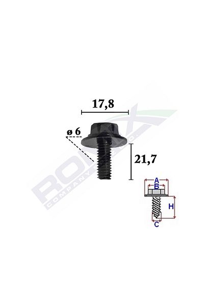 ROMİX Fixing Screw For Mazda6X21.7Mm Set 10 Pcs
