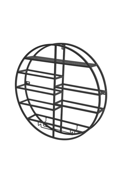 MERZANA Metal Şaraplık Ve Kadehlik, Modern Metal Raf, Siyah Şarap Rafı