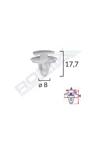 ROMİX Clips Tapiterie Pentru Fiat/Lancia/Alfa Romeo/Renault - Alb Set 25 Buc